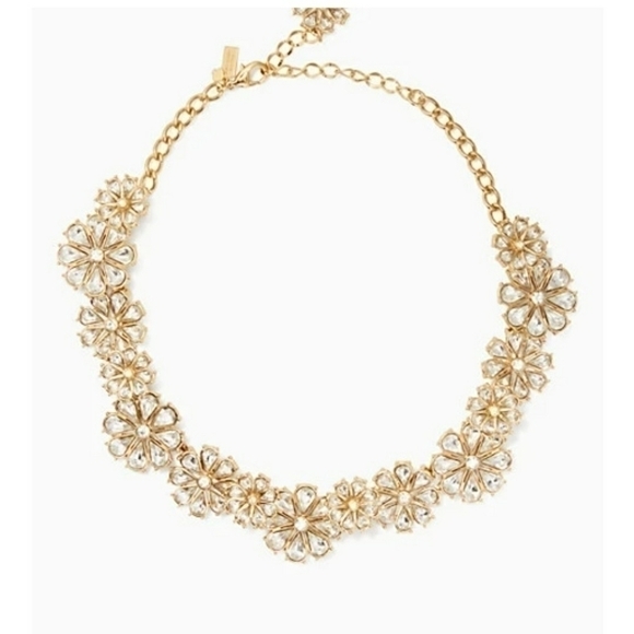 KATE Spade Crystal Floral Necklace NWT - Picture 1 of 9